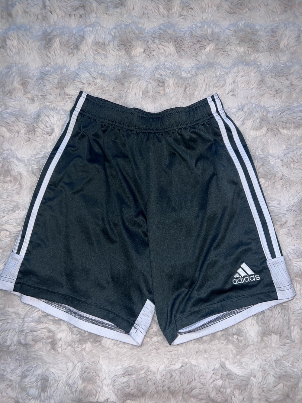 Adidas Men’s Gray Athletic Shorts with White Trim
